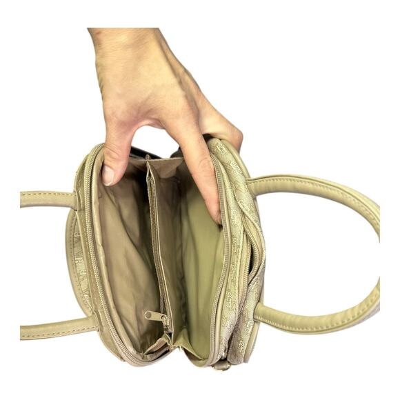 Via Prima Small structured Top Handle Handbag Neutral beige brown gold hardware - Picture 7 of 10